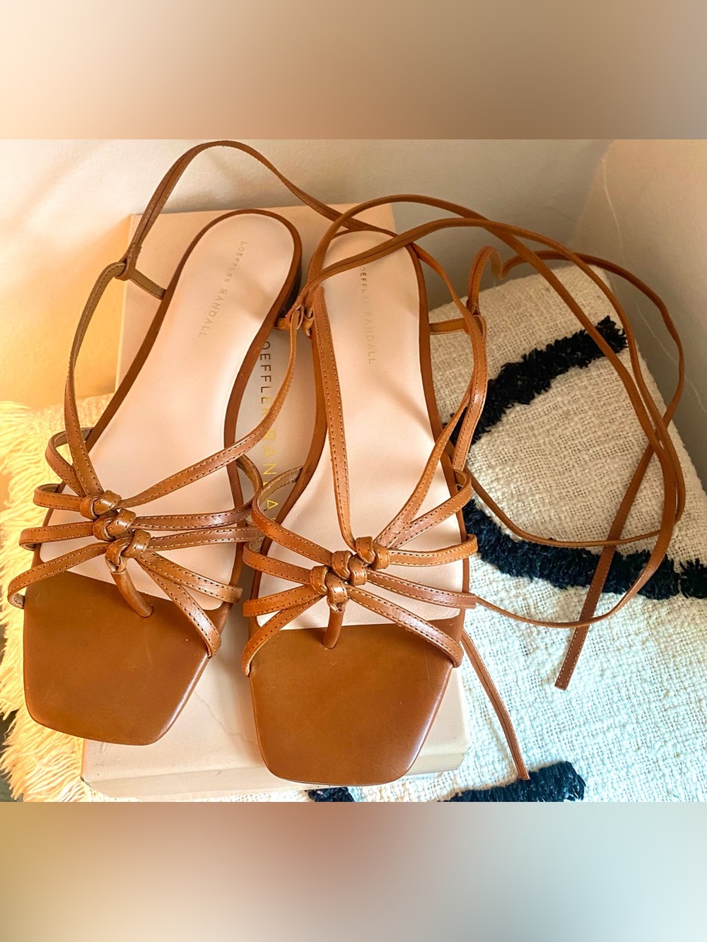 Loeffler Randall Lorelai Wrap Sandal in Cognac, Size 12